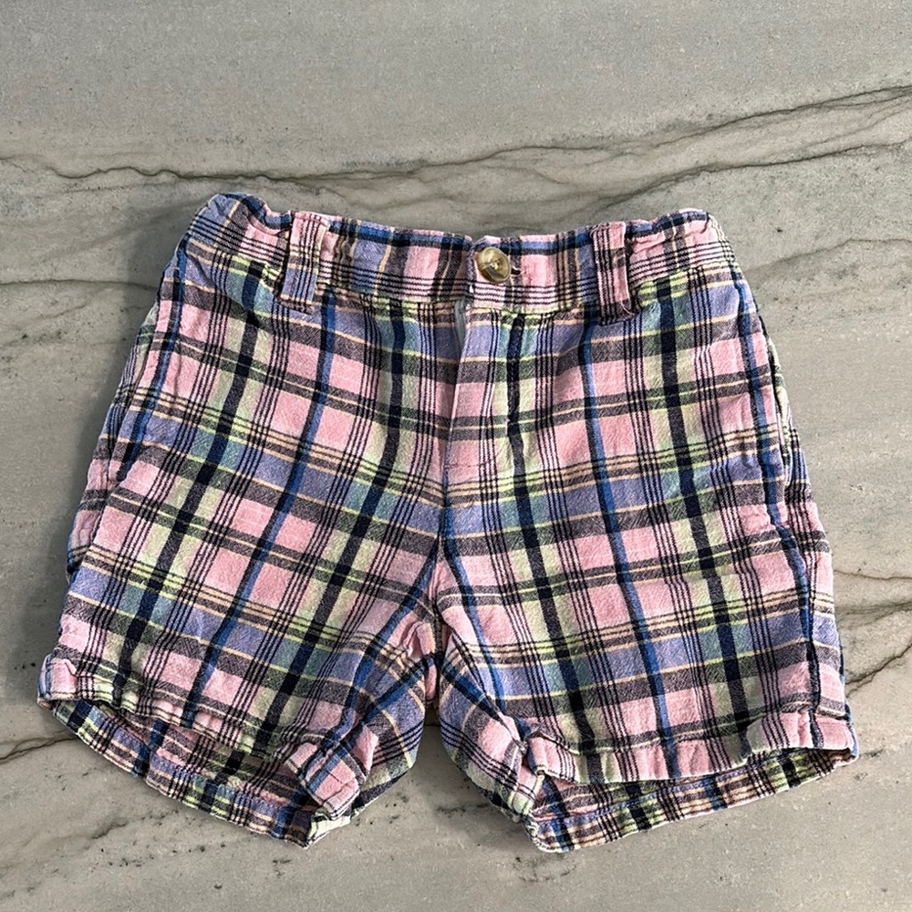 Janie and Jack Plaid Kids Shorts - Pink, Blue, Green